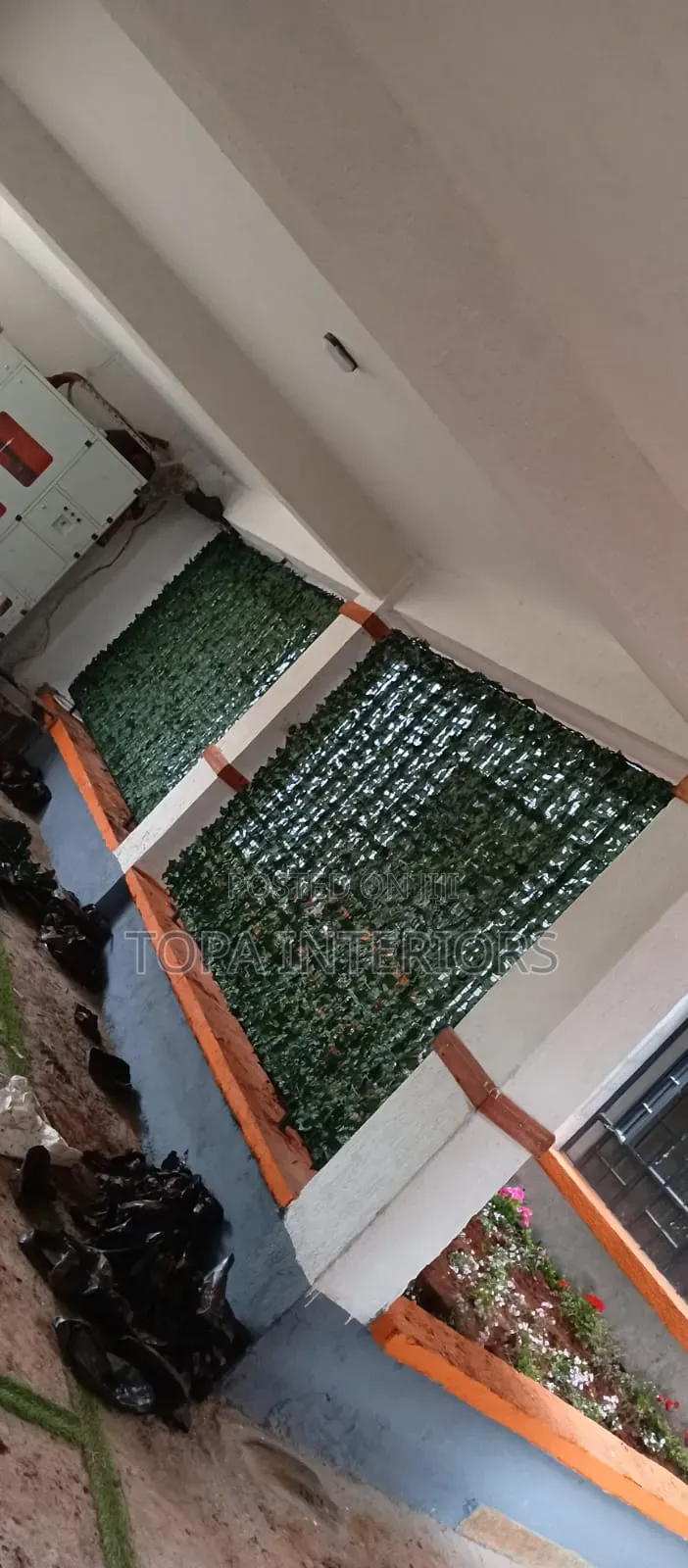 Green Artificial Easy to Fix Balcony Privacy Fence