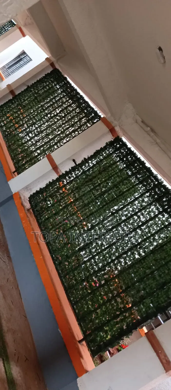 Green Artificial Easy to Fix Balcony Privacy Fence