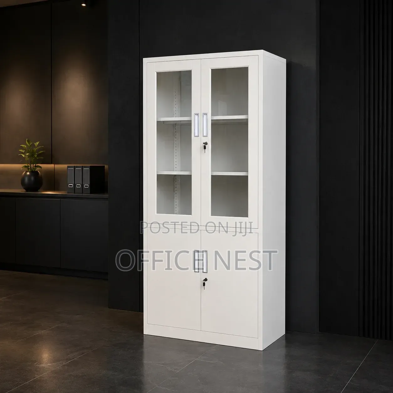 Office Steel Filing Cabinet With Glass Doors
