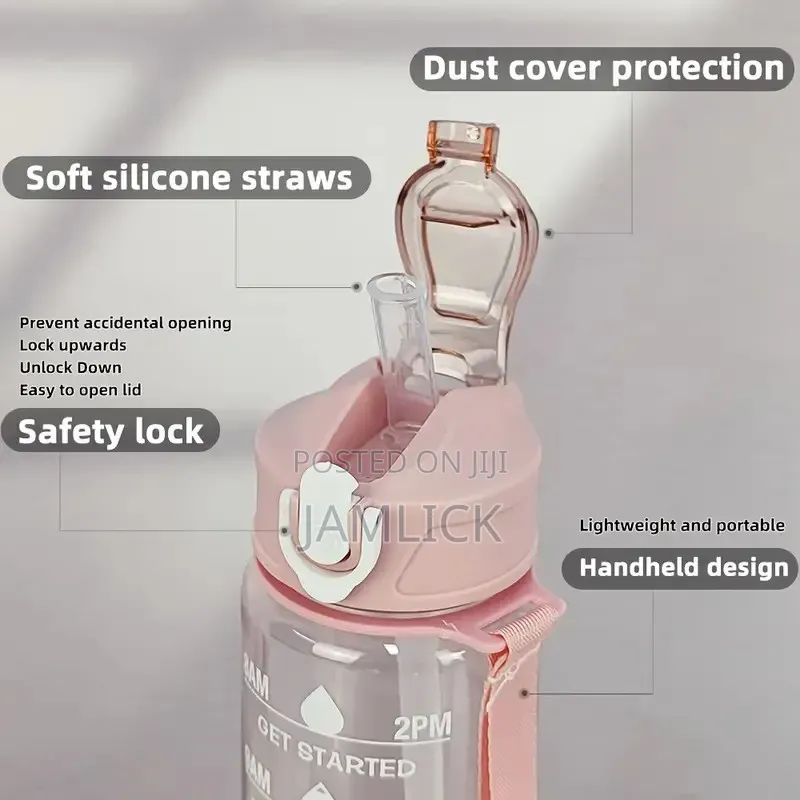 900ML Large Sports Water Bottle Leak Proof Gym Travel Bottle - Hk