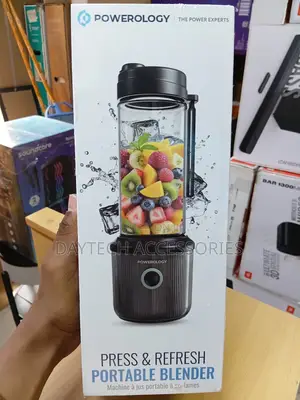 The Powerology Press Refresh Portable Blender (450mL, 126W) in Black