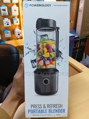 The Powerology Press Refresh Portable Blender (450mL, 126W) in Black