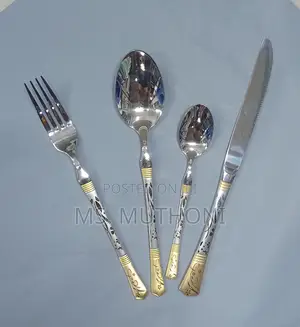 24-Piece Luxury Gold Silver Flatware Ensemble