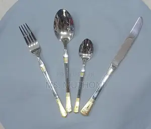 24-Piece Luxury Gold Silver Flatware Ensemble