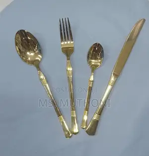 24-Piece Luxury Gold Silver Flatware Ensemble