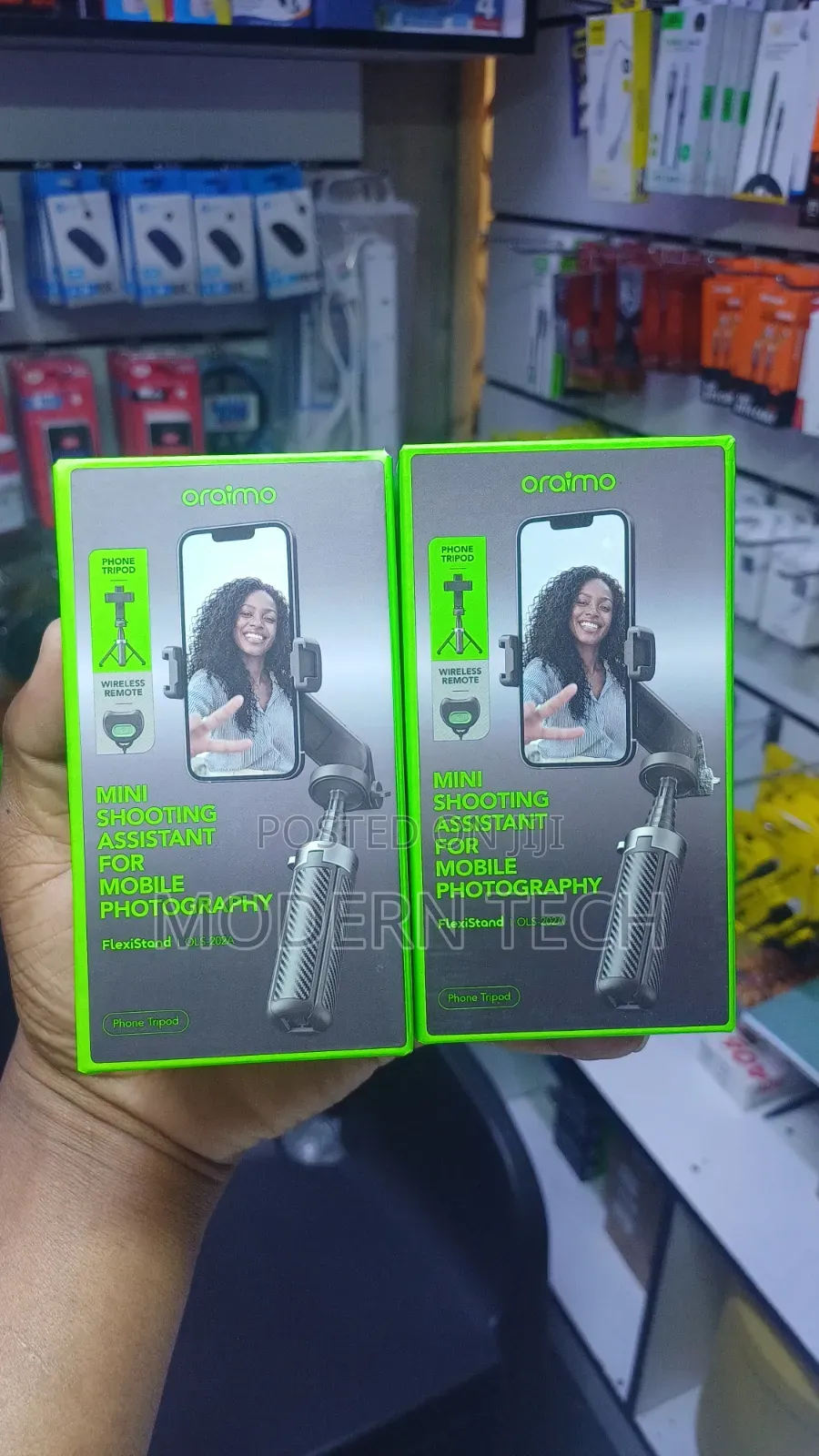Oraimo FlexiStand Phone Tripod With LED Fill Light Remote