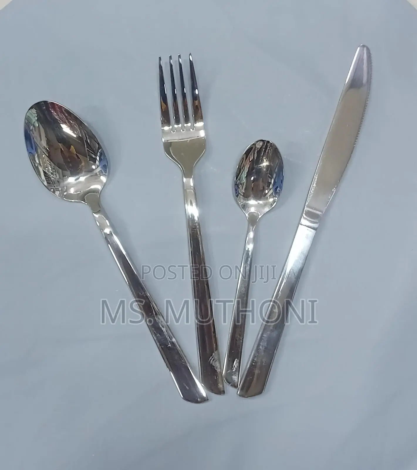 24 Pieces Silver Golden Cutlery Set With Hanging Rack