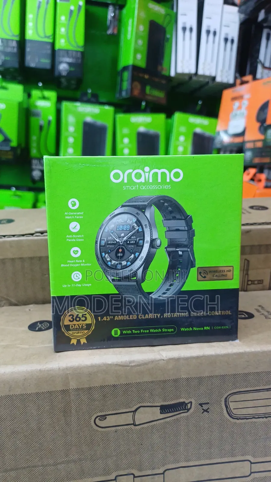 Oraimo Nova RN Smart Watch 1.43" AMOLED Display + Rotating Bezel
