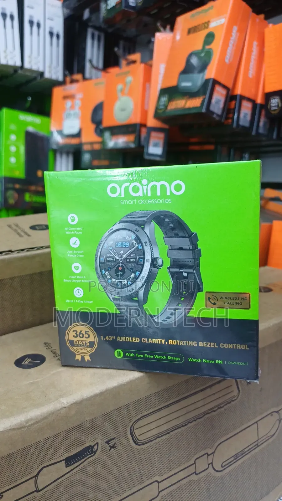 Oraimo Nova RN Smart Watch 1.43" AMOLED Display + Rotating Bezel