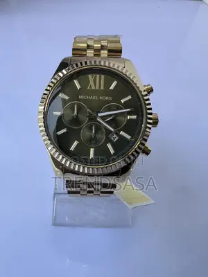 Michael Kors Yellow Gold Green Dial Roman Watch