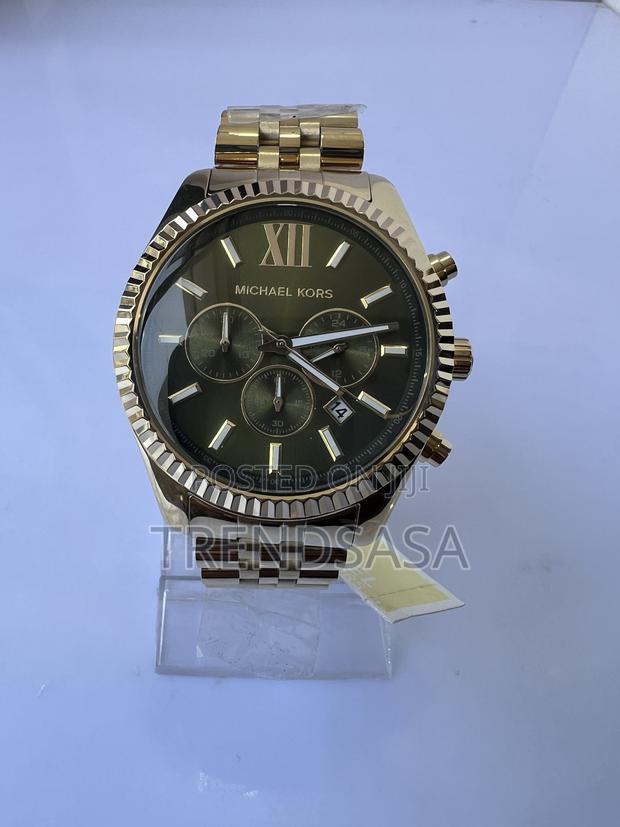Michael Kors Yellow Gold Green Dial Roman Watch