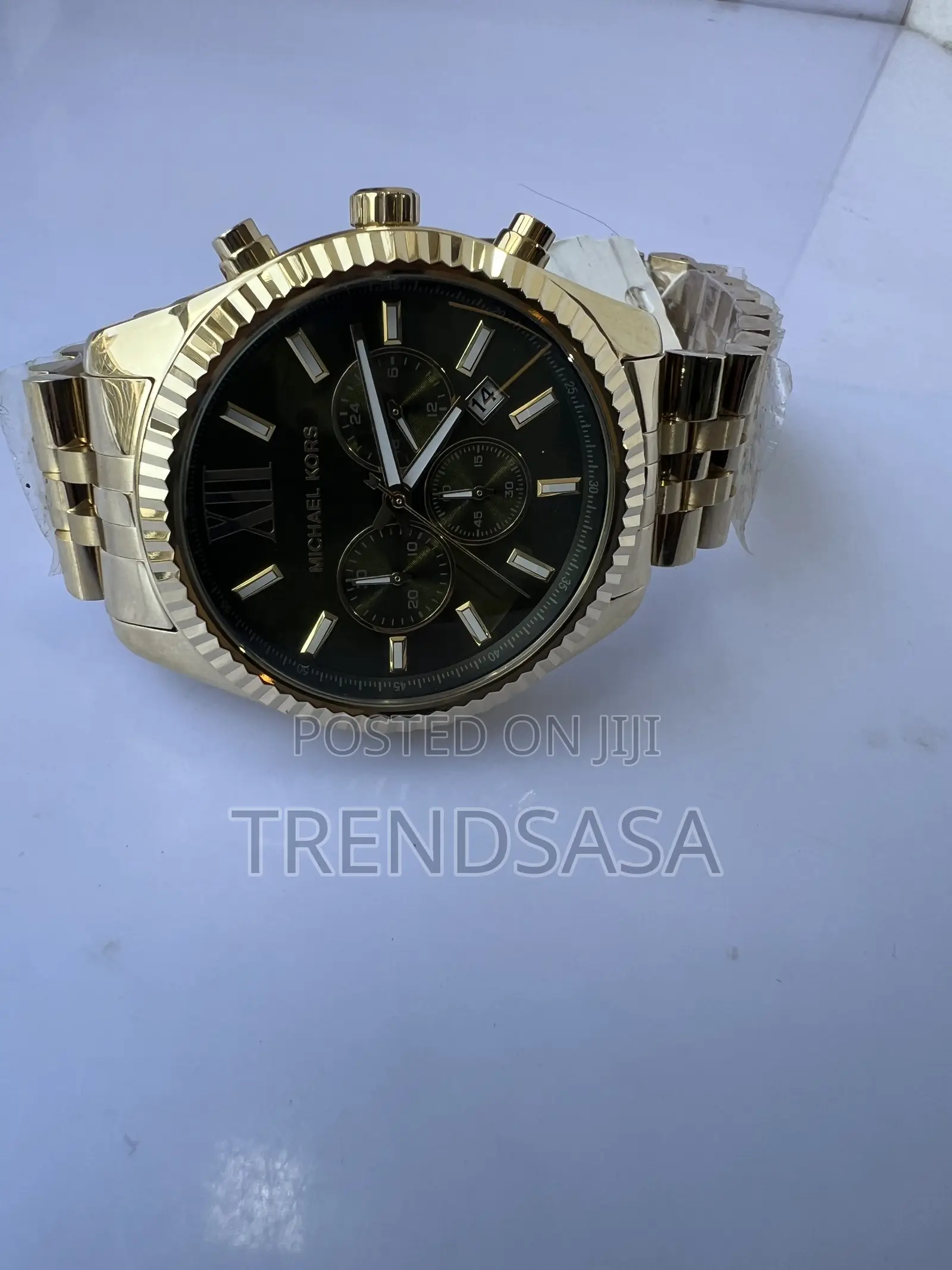 Michael Kors Yellow Gold Green Dial Roman Watch