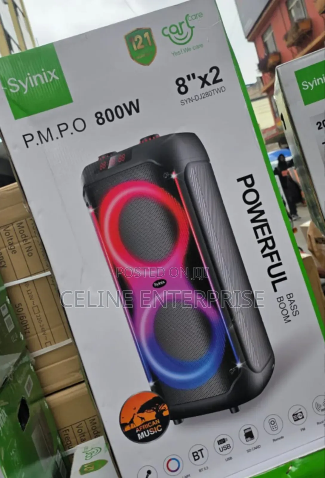 Syinix 800W Bass Boom Portable Bluetooth Speaker – Karaoke LED
