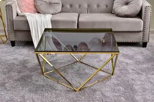 Diamond Shaped Glass Coffee Table