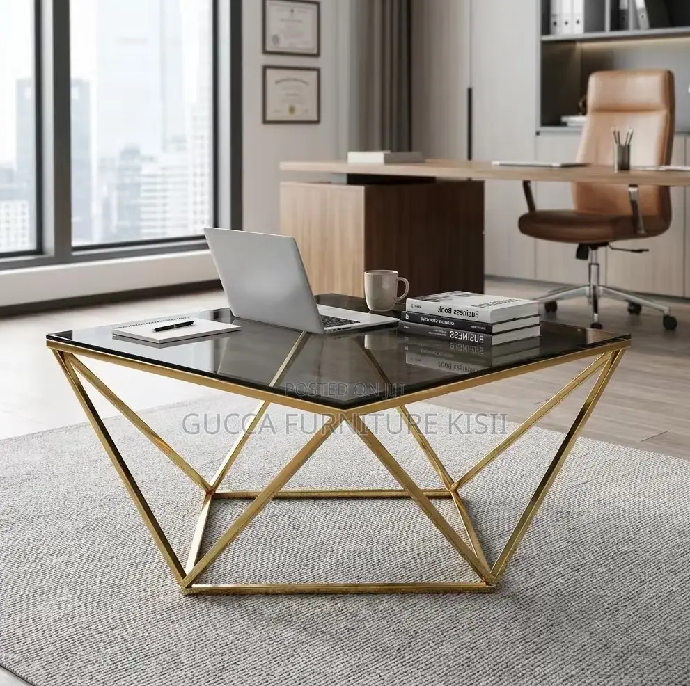 Diamond Shaped Glass Coffee Table