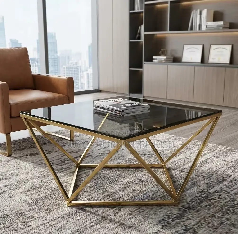 Diamond Shaped Glass Coffee Table