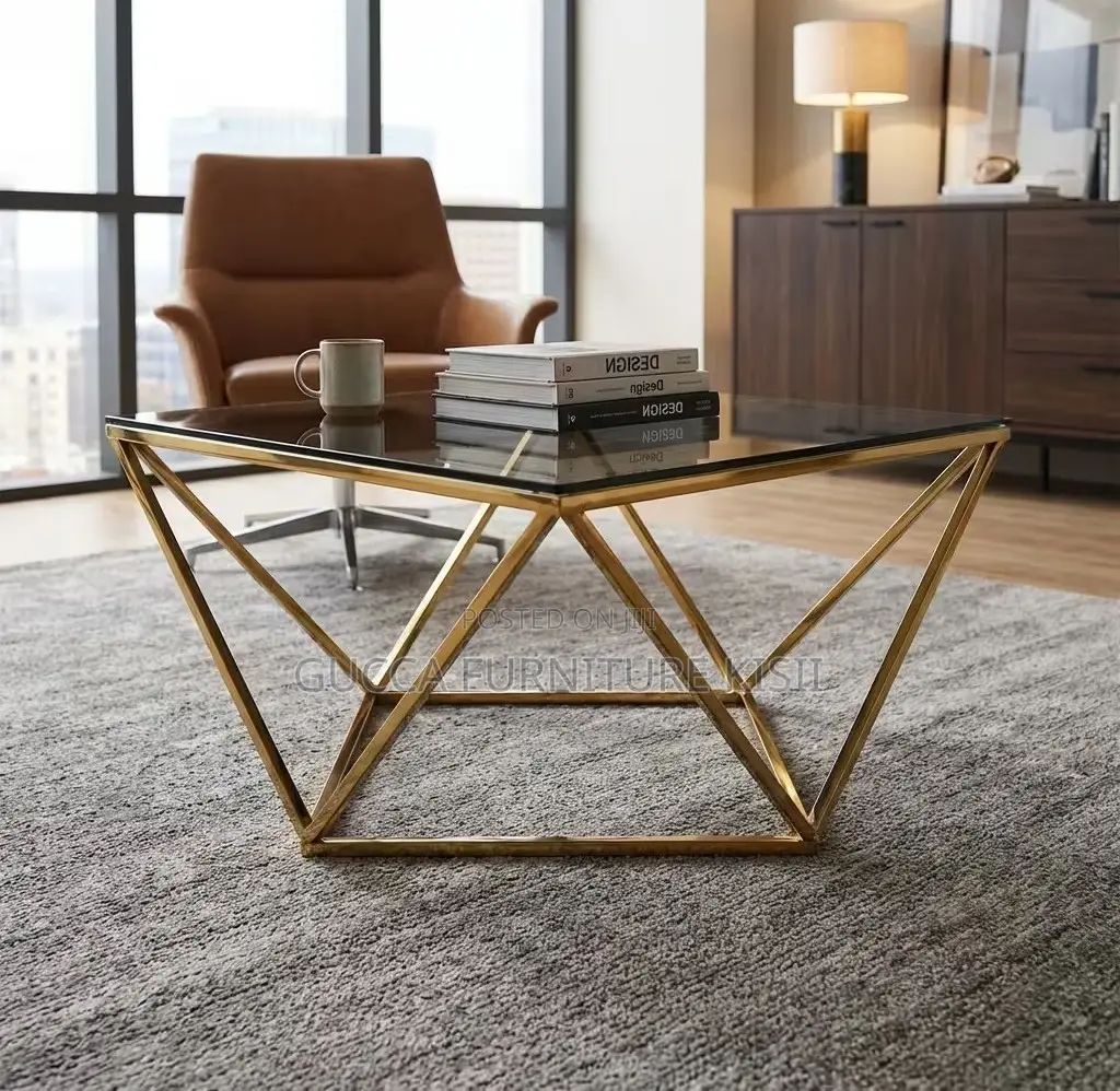Diamond Shaped Glass Coffee Table