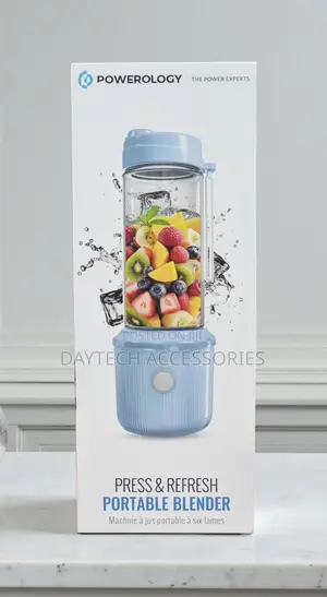 Powerology Press Refresh Portable Blender 450ml 2500mAh 6 Blades.