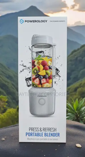 Powerology Press Refresh Portable Blender 450ml 2500mAh 6 Blades.