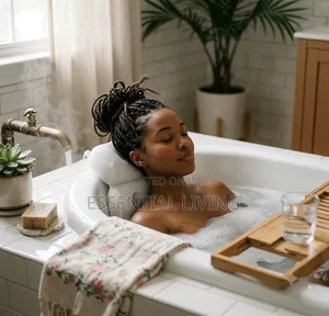 Bath Pillow for Neck Support - Waterproof Non -Slip