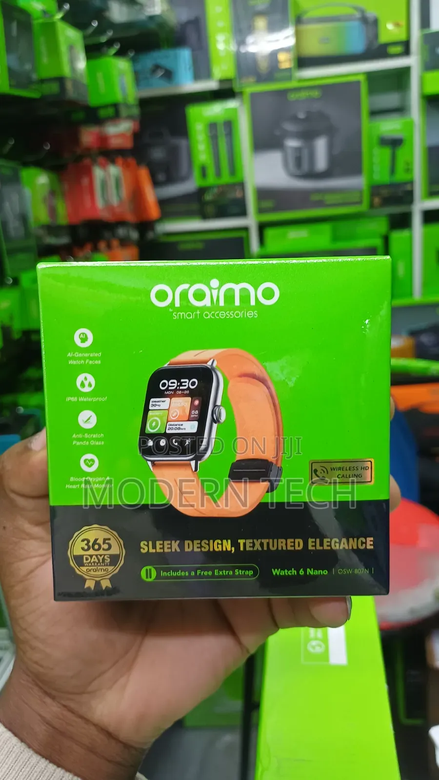 Oraimo 6 Nano 1.52" TFT Smart Watch – Full Touchscreen