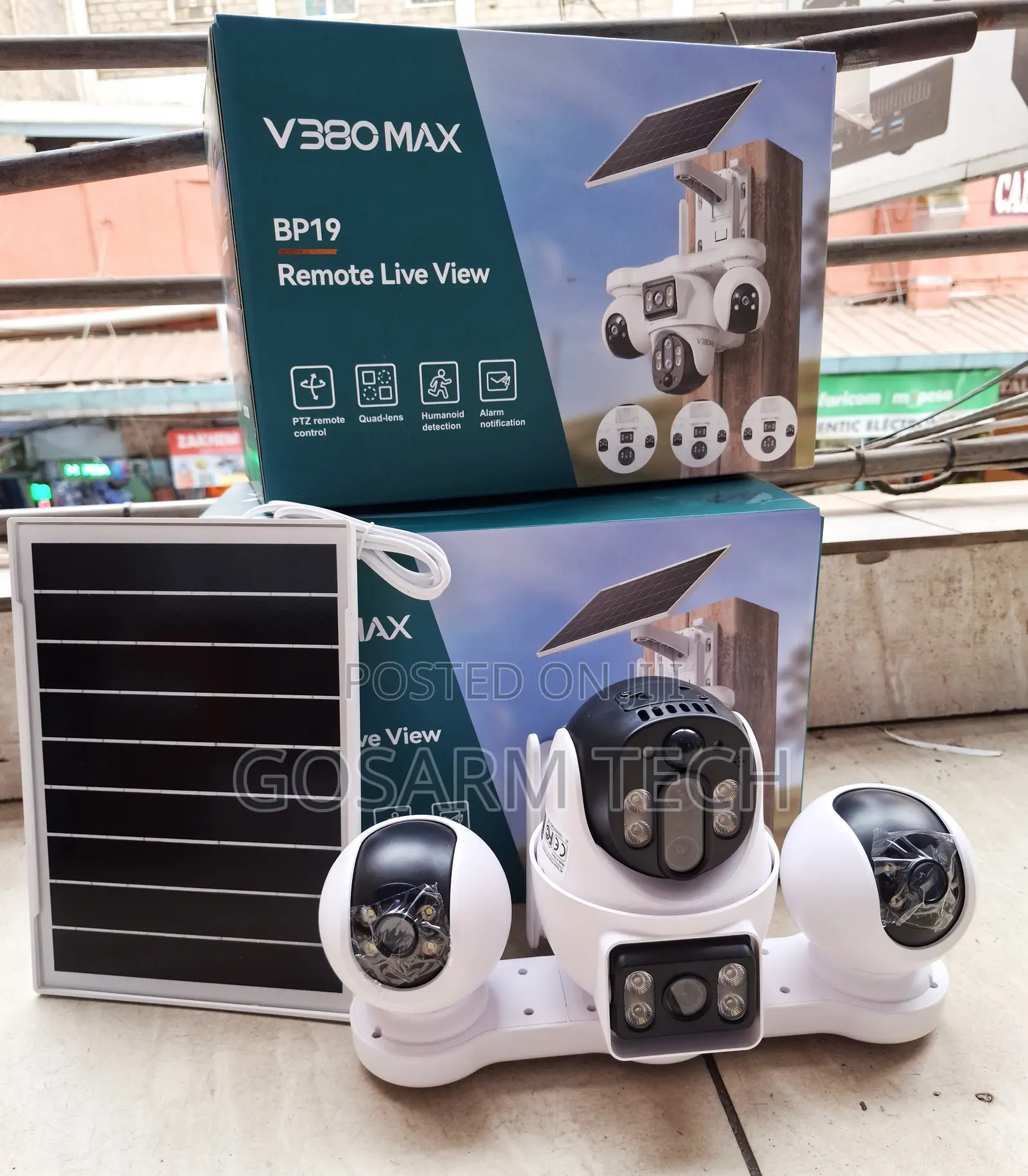 4Lens V380 4G Solar-Powered PTZ Security Camera With Panoramic View