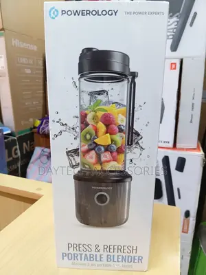 Powerology Portable Blender 450ml - 126W 6 Blades 16,500 RPM - Black