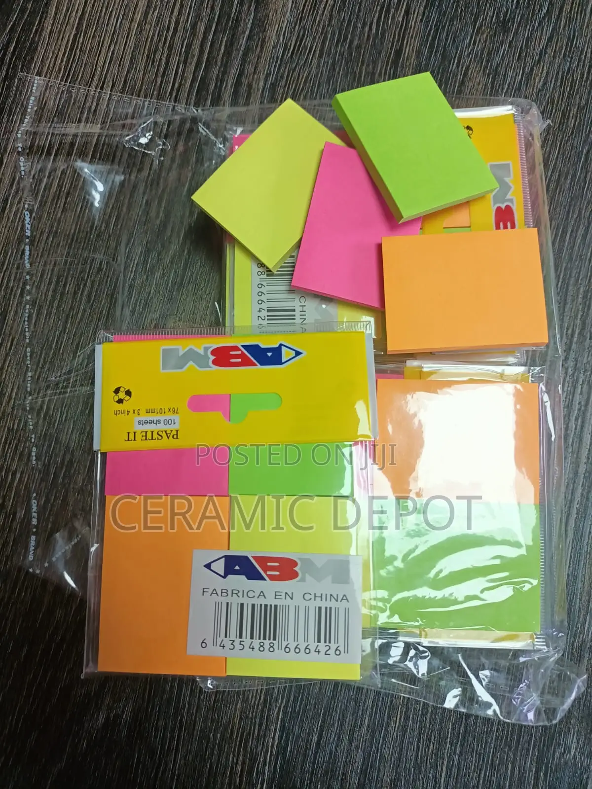 Multicolour Sticky Note Pads – Ecopack -12 Sets Each Has 4 Pieces