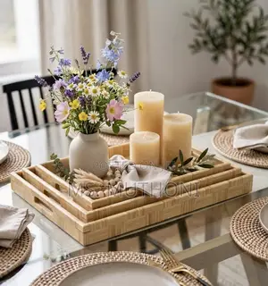 3 PCS Vanity Bamboo Decor Trays