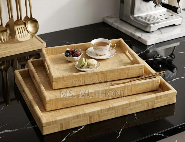 3 in 1 Versatile Bamboo Serving Trays - thumbnail 2