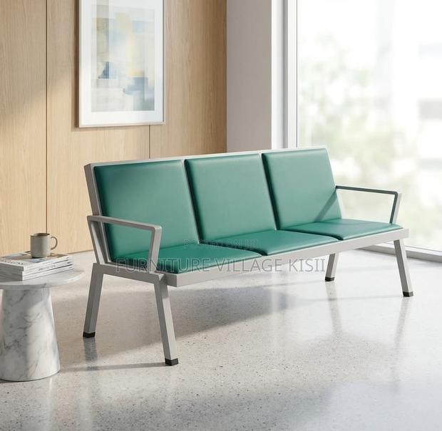 Office Bench; Green 3-Link Padded Bench - thumbnail 5