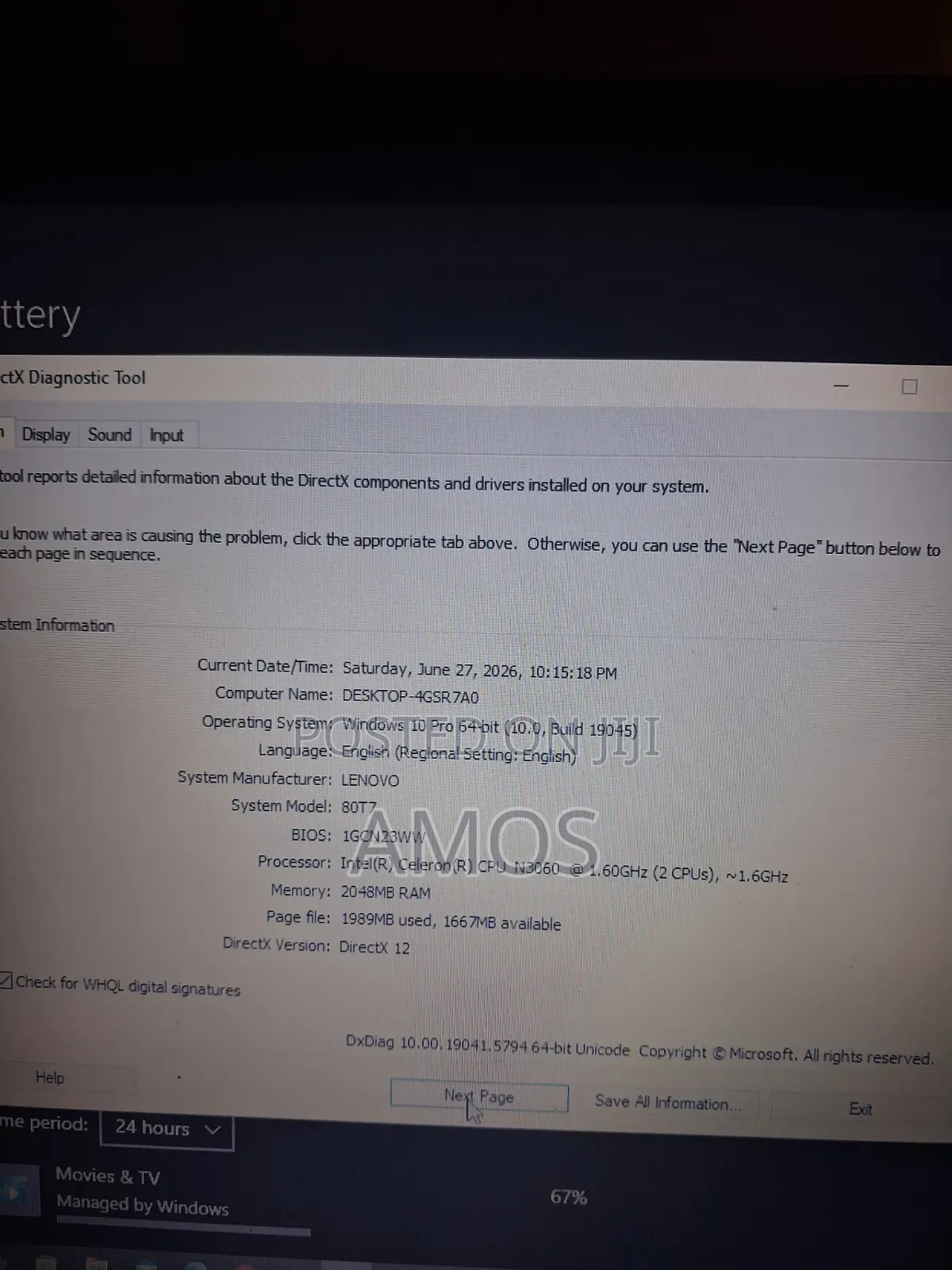 Laptop Lenovo IdeaPad 110 2GB Intel Celeron HDD 500GB