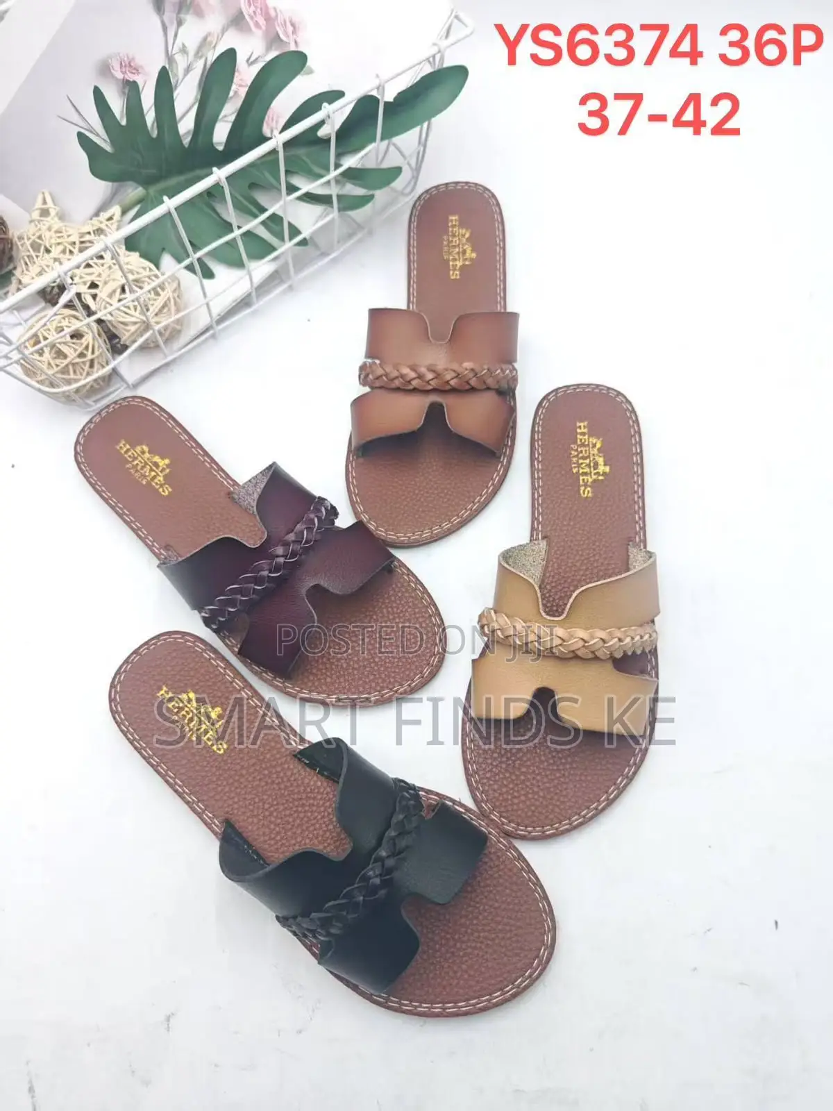 Designer-Inspired Style Women's Leather Flat Sandals