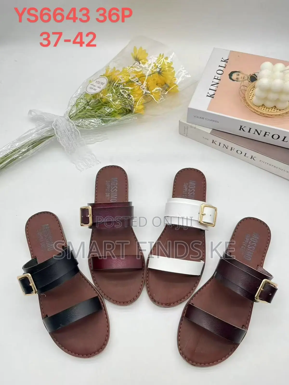 Designer-Inspired Style Women's Leather Flat Sandals