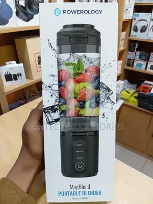 Powerology MagBlend Portable Blender 470ml With Magnetic Mount - Black