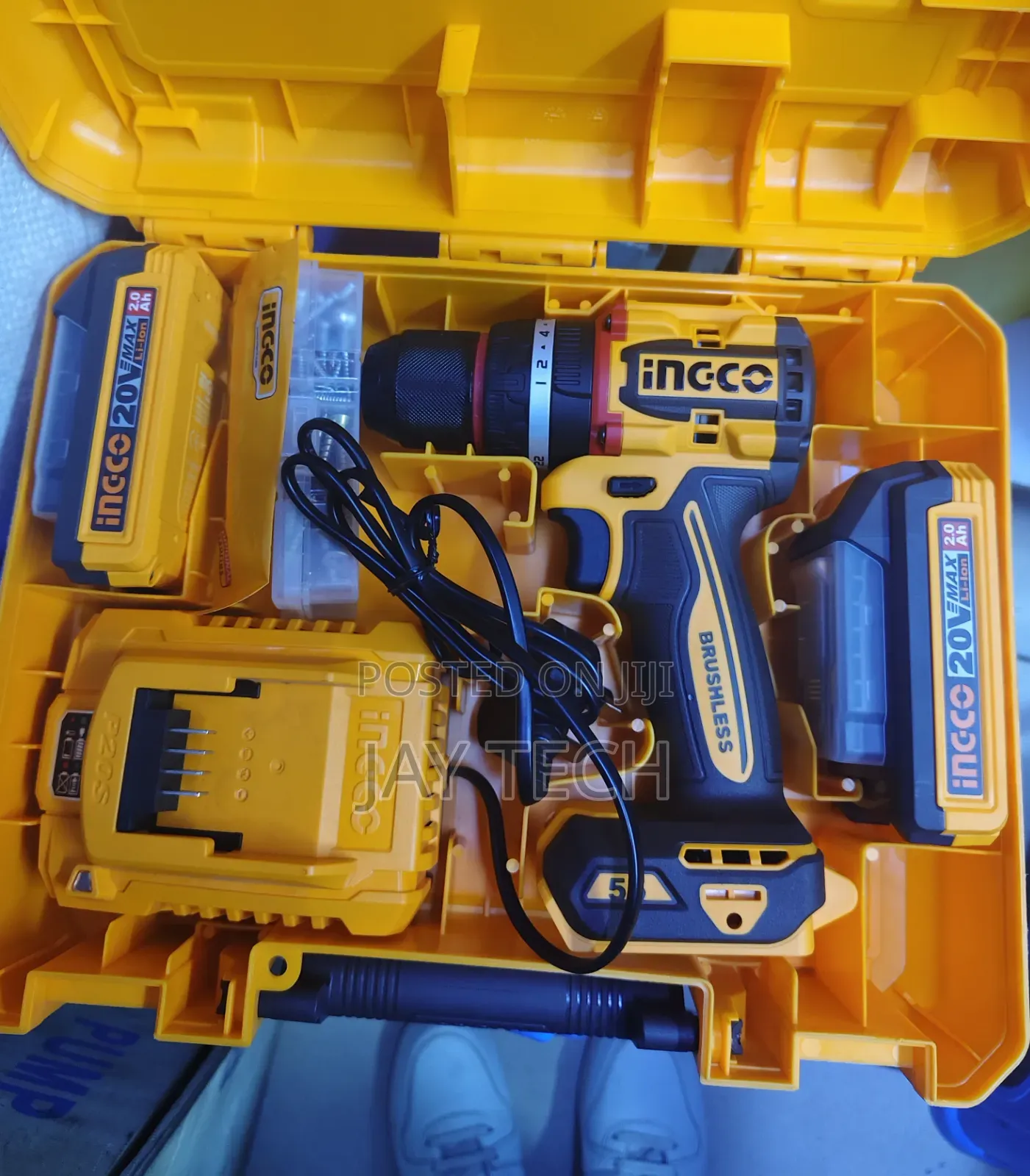 Ingco 20V Compact Brushless Cordless Impact Drill Kit (55Nm/66Nm)