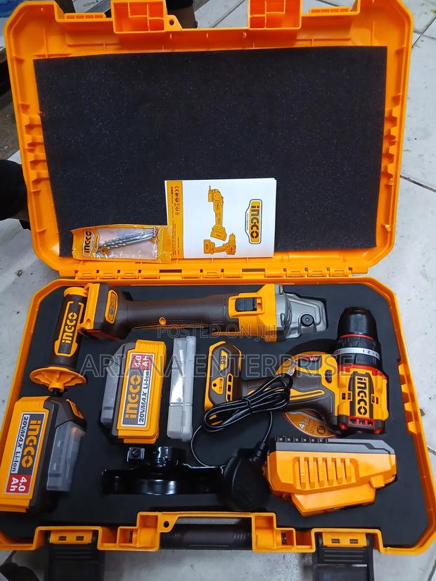 Rechargeable Ingco Combo Kit Grinder/Drill