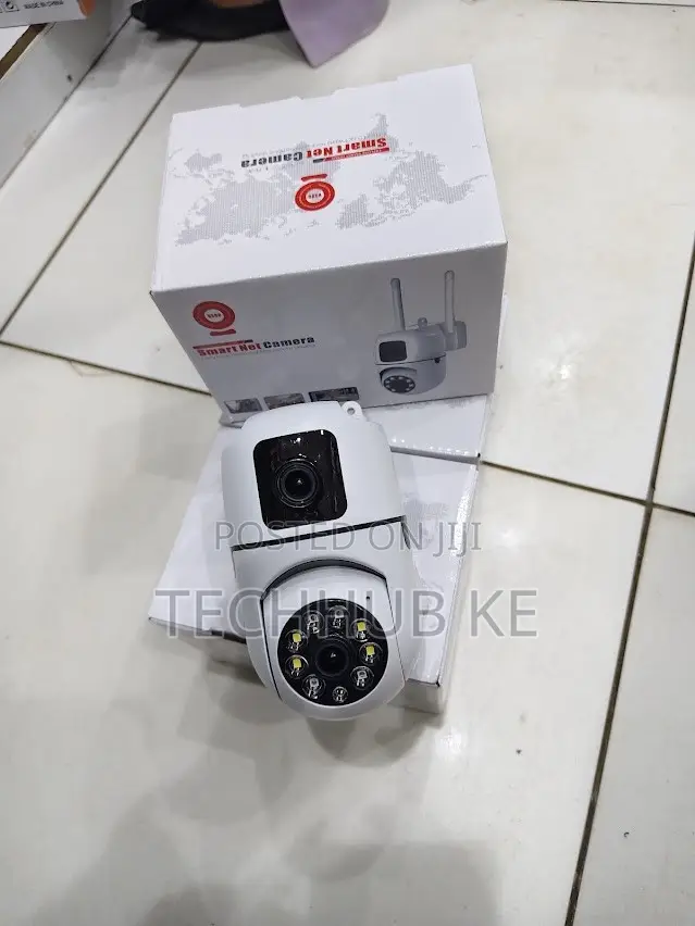 V380 Smart WiFi Wall Mounted Bulb Camera – Dual Lens PTZ With Antenna