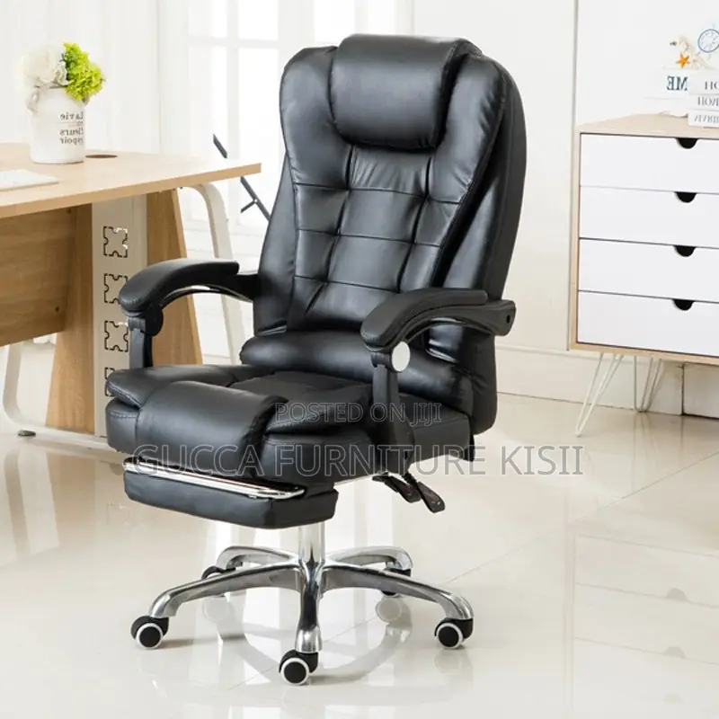 Leather Office Chair With Footrest