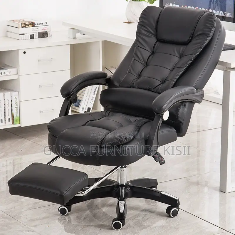 Leather Office Chair With Footrest