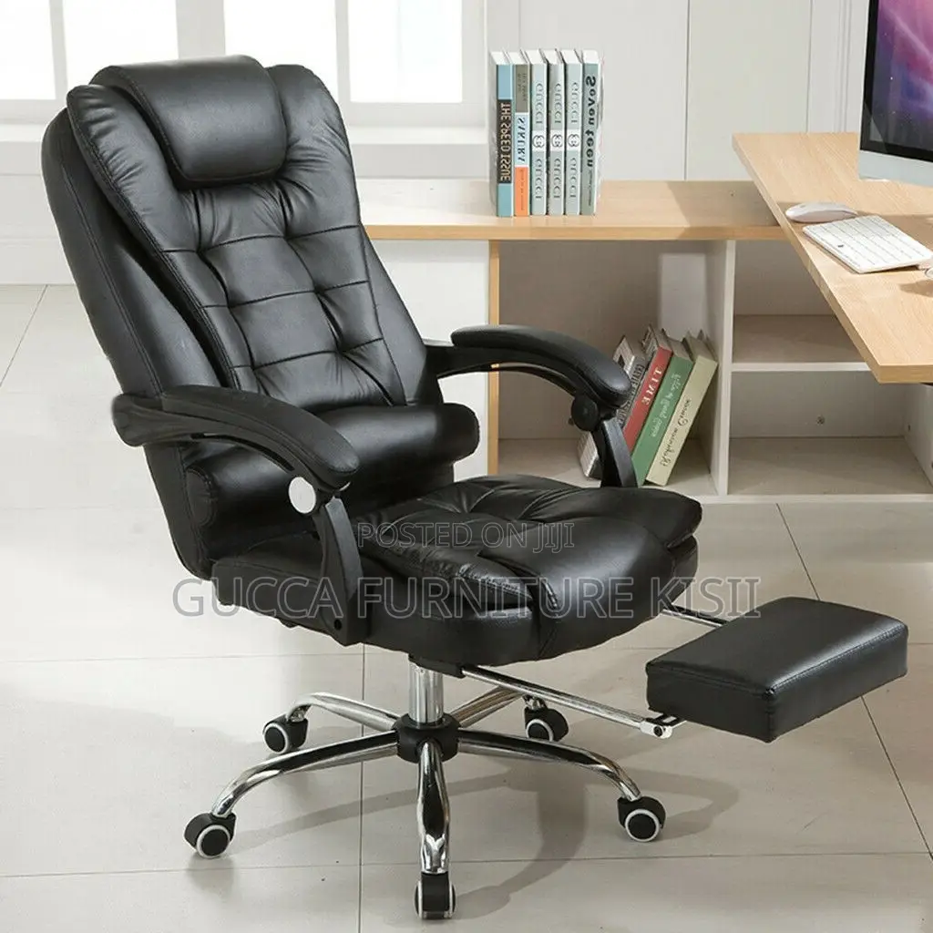 Leather Office Chair With Footrest