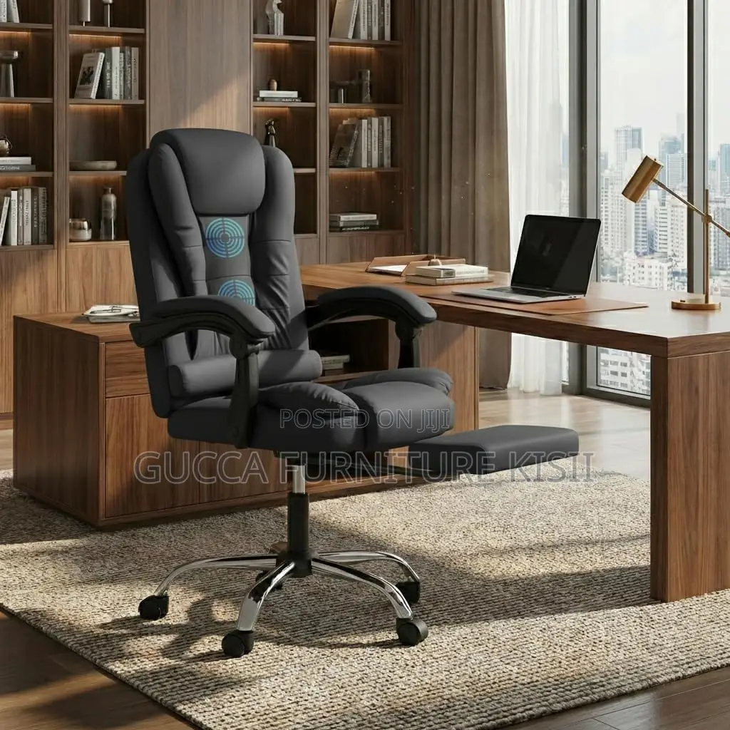 Leather Office Chair With Footrest