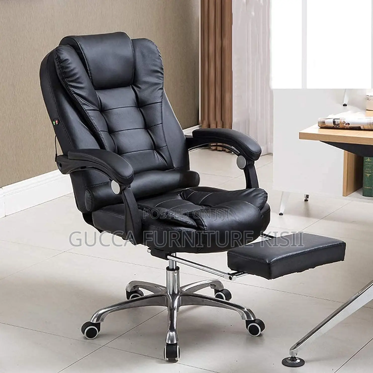 Leather Office Chair With Footrest