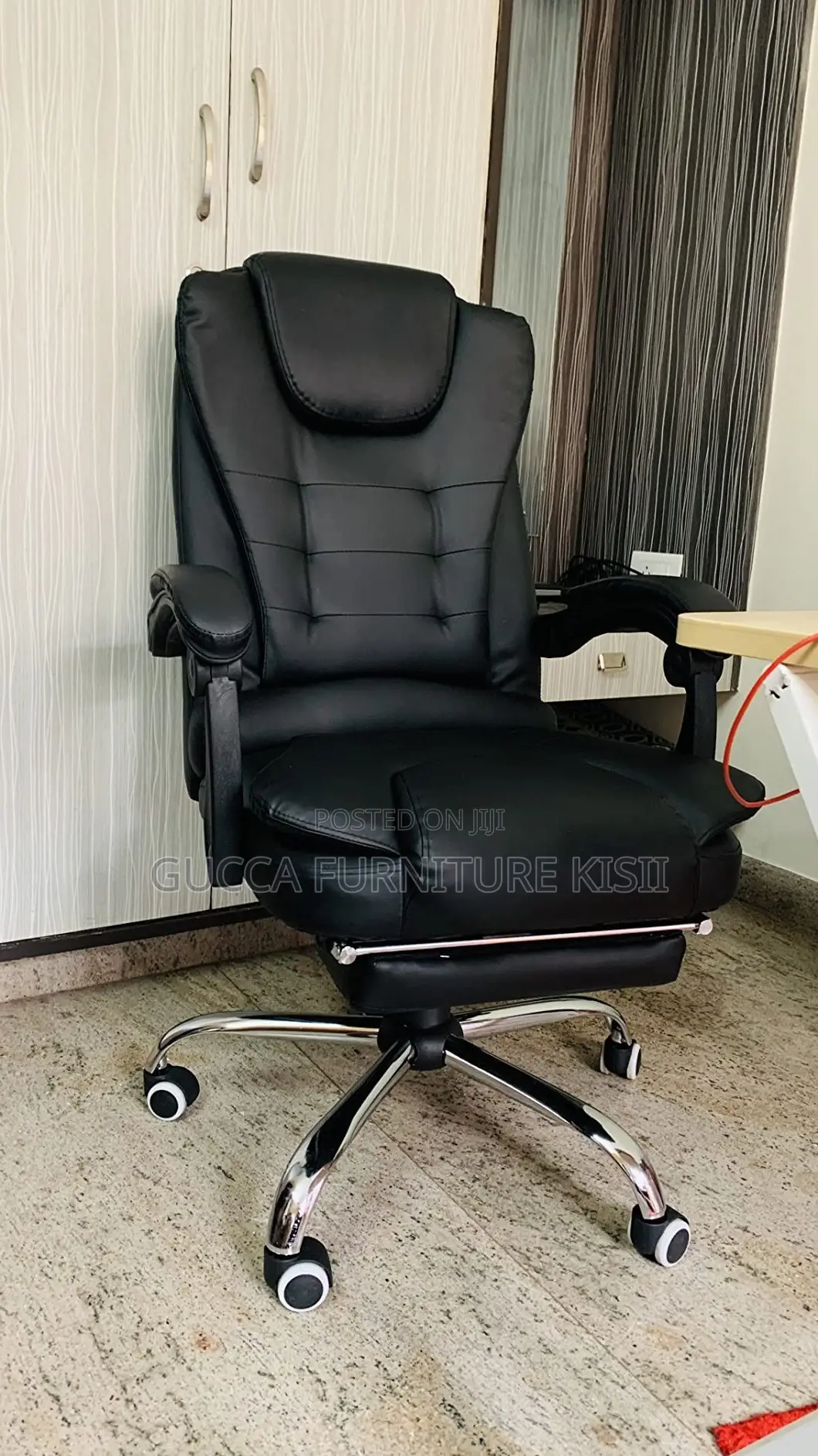 Leather Office Chair With Footrest