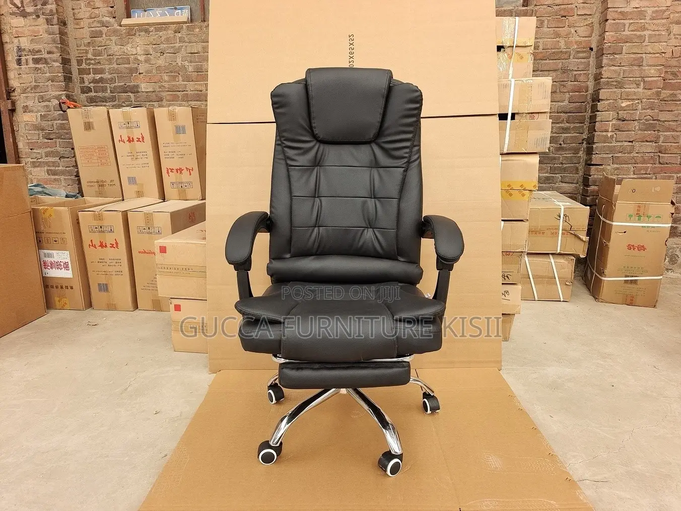 Leather Office Chair With Footrest