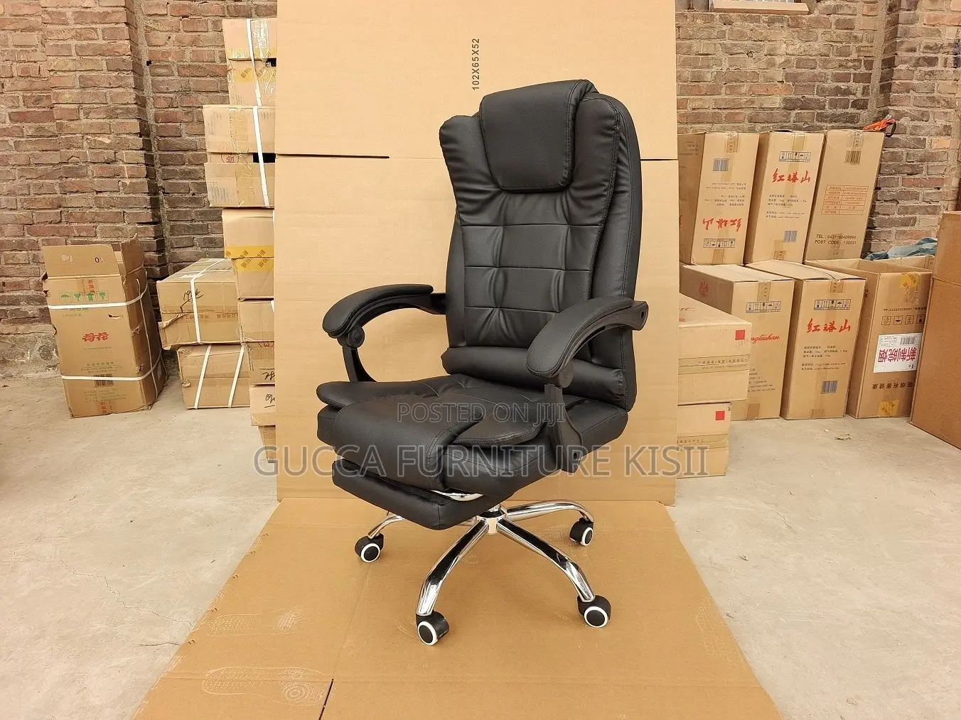 Leather Office Chair With Footrest