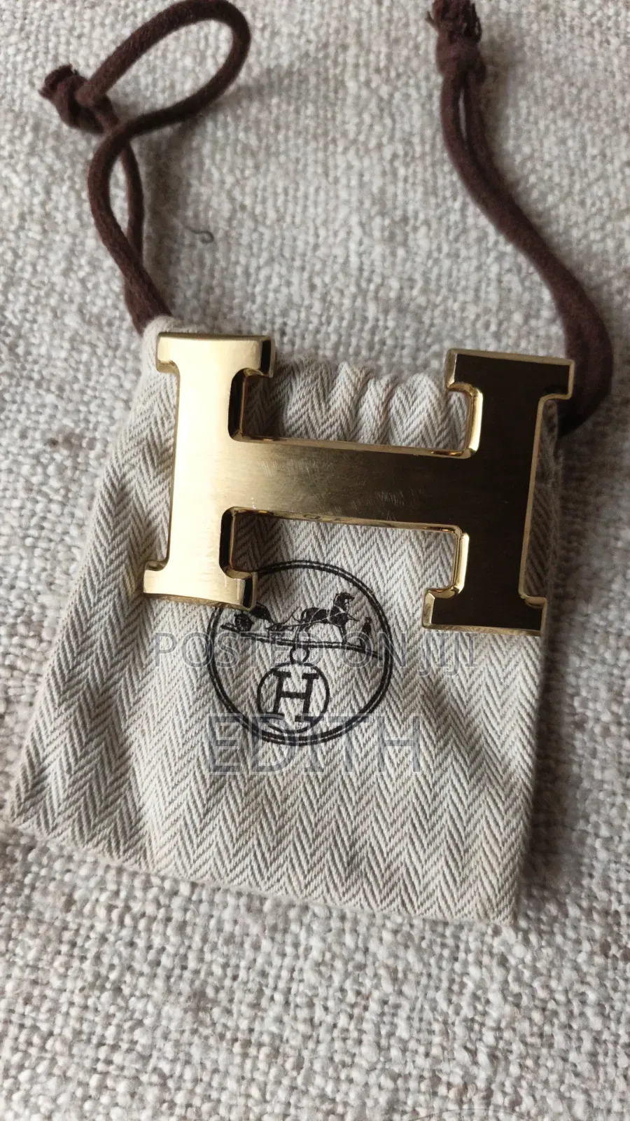 32mm Constance H Gold, Authentic Side Stamp, Buckle Only +Dust Bag