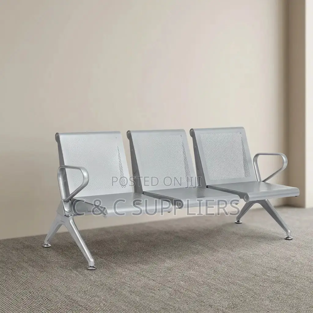 3-Seater Non Padded Hospital Waiting Bench.