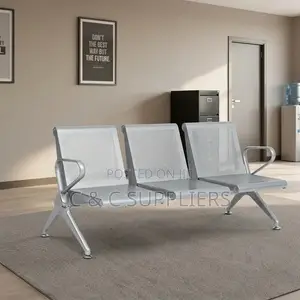 3-Seater Non Padded Hospital Waiting Bench.