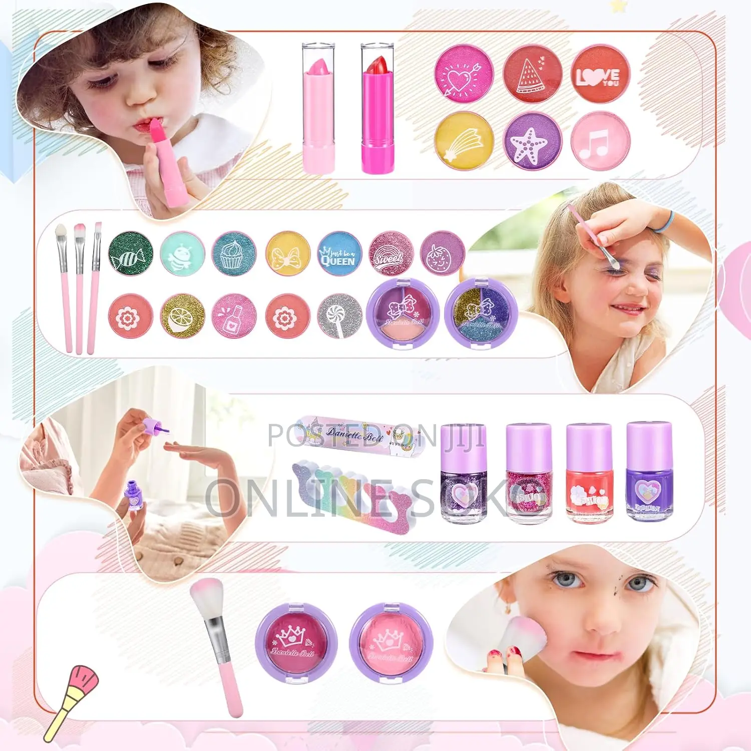 Washable Kids Girls Makeup Set Toy Kit – Pretend Makeup Kit for Girls